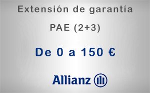 Extensión de garantía 2+3 Allianz de 0 a 150 € - PAE