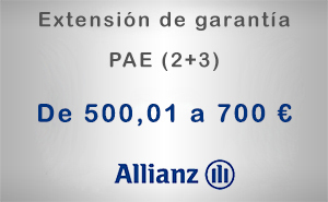 Extensión de garantía 2+3 Allianz de 500,01 a 700 € - PAE