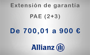Extensión de garantía 2+3 Allianz de 700,01 a 900 € - PAE