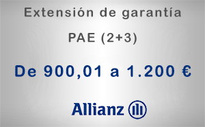 Extensión de garantía 2+3 Allianz de 900,01 a 1.200 € - PAE