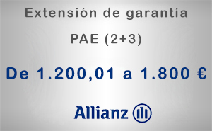 Extensión de garantía 2+3 Allianz de 1.200,01 a 1.800 € - PAE